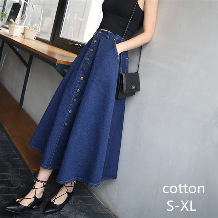

Wholesale New Design Ladies Long Blue Women Women's Girls Denim Jeans Skirts Lady Jean Skirt, Picture color