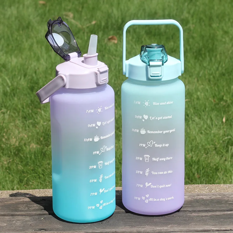 

Water Bottle BPA Free Large Leak Proof Fitness Sports Gallon Jug With Motivational Time Marker Eco-friendly Sport Bottle