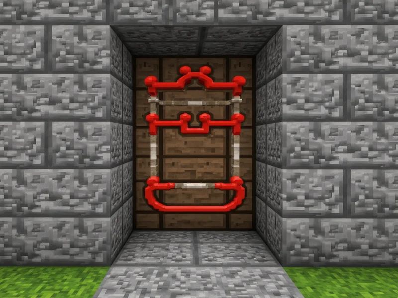 Simple Minecraft redstone circuit for automatic doors