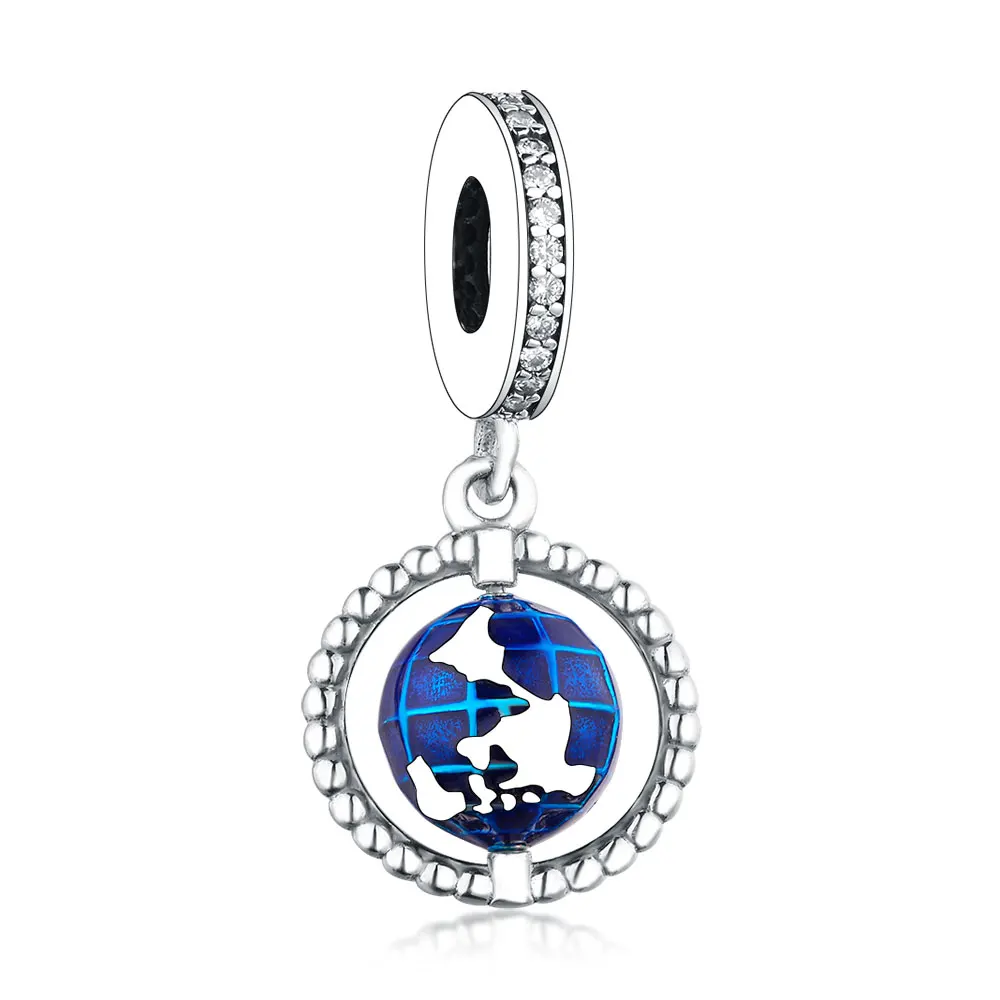 

Wholesale Hot Sale 925 Sterling Silver Enamel Globe Pendant Designer Charm Jewelry Making