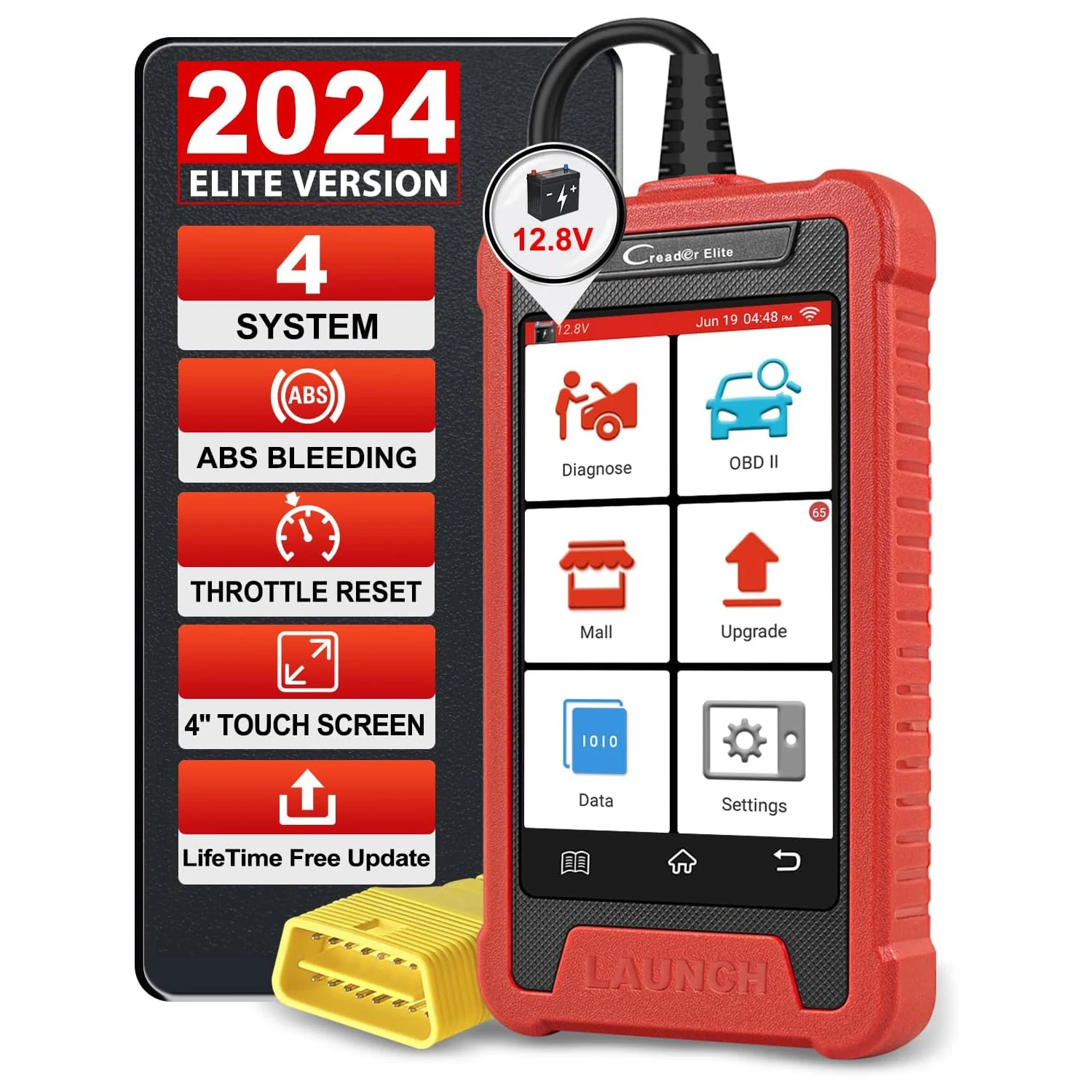 

Launch Creader Elite 200 OBD2 Scanner 2024 Newest Four System Car Diagnostic Scan Tool WiFi Lifetime Free Update