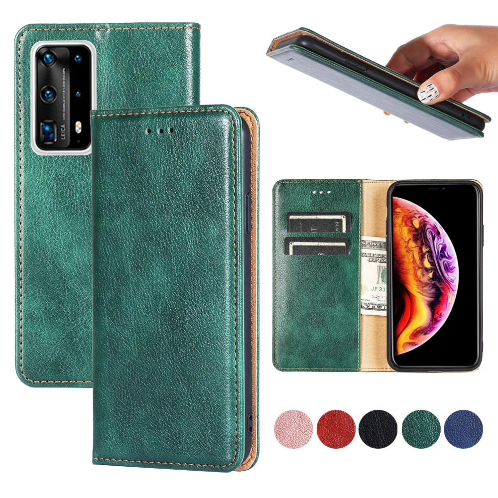 

PU Leather Cell Phone Case for Huawei P40 Pro Plus , Luxury Wallet Phone Case For Huawei P40 P30 P20 P10 P9 Lite, 5 colors for your choose