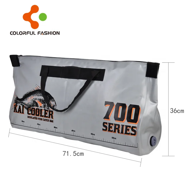 

Strong Big Storage Laminated Fabric 1000D PVC Keep Fish freshness Bag Seafood fresh Fish keep Bag, Grey