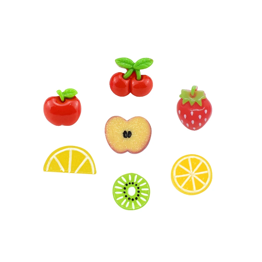 

hot sale wholesale price small fruit slice design flatback resin slime decoration