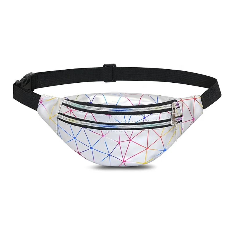 

Wholesale mobile Phone waist bag Women Fanny Pack Female fashion geometric line pattern belt bag