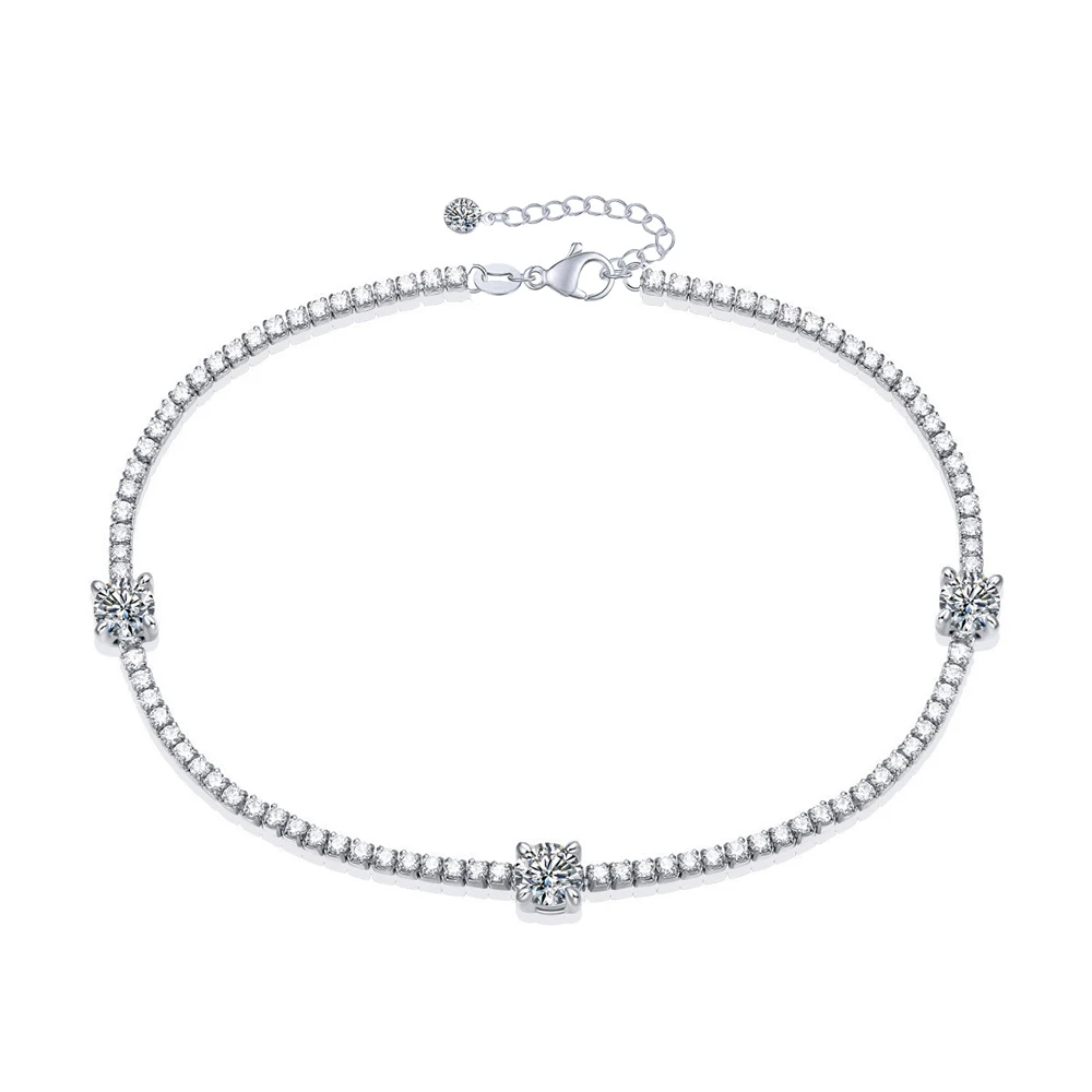 925 Sterling Silver Elegant Tennis Bracelet Iced Out White CZ Adjustable Extender Bracelet for Women Daily Wear Hand Jewelry