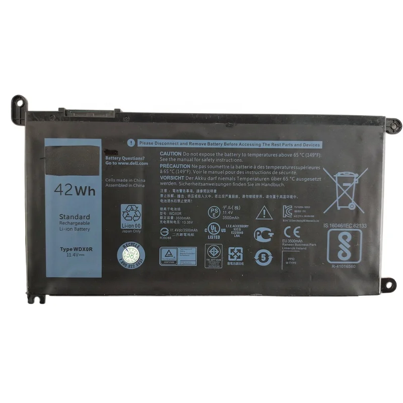 

Wholesale New 42wh WDXOR laptop Battery For Dell Inspiron 13 5378 7368 14 5567 7460 15 5568 5578 T2JX4