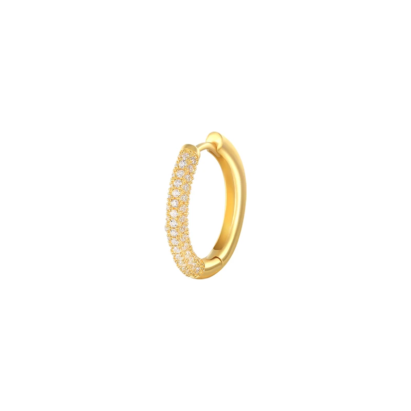 Fashion Jewelry Earrings 925 Sterling Silver Diamond Earring White Green Full Zircon Round Gold Plated Hoop Earrings Women