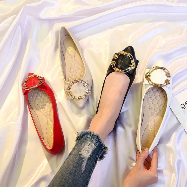 

Flat Shoes Loafers Flats Casual Summer Leather Female Woman Ladies For Wholesale Light Winter Oem, Black, beige, pink, gray