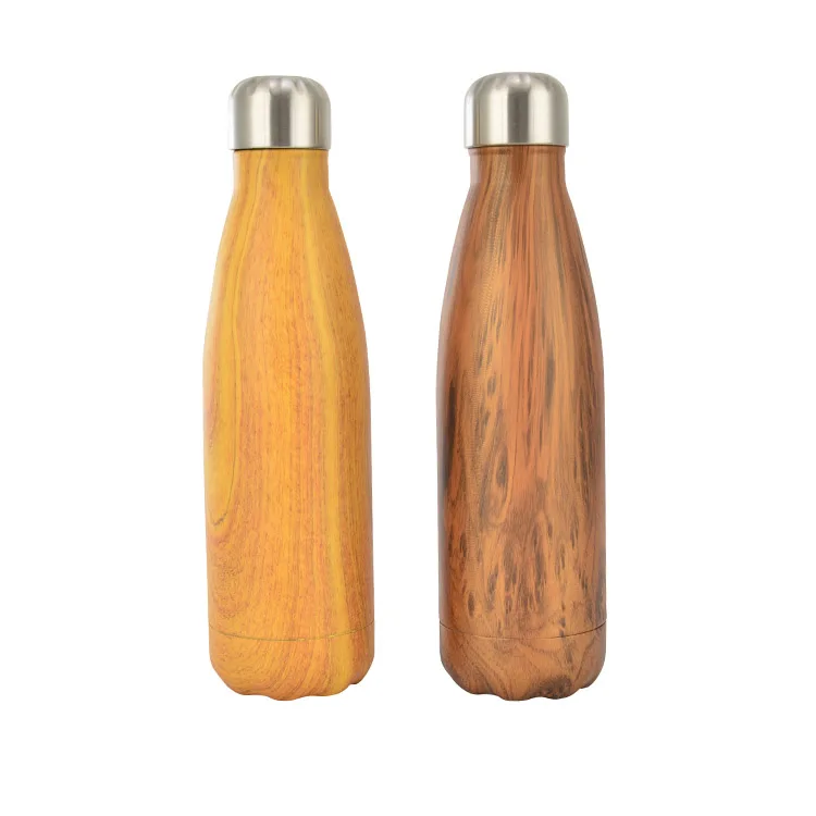 

Private Label 350ml Woodiness Grain Portable Double Wall Stainless Steel Insulated Thermos Water Flask, Customized color