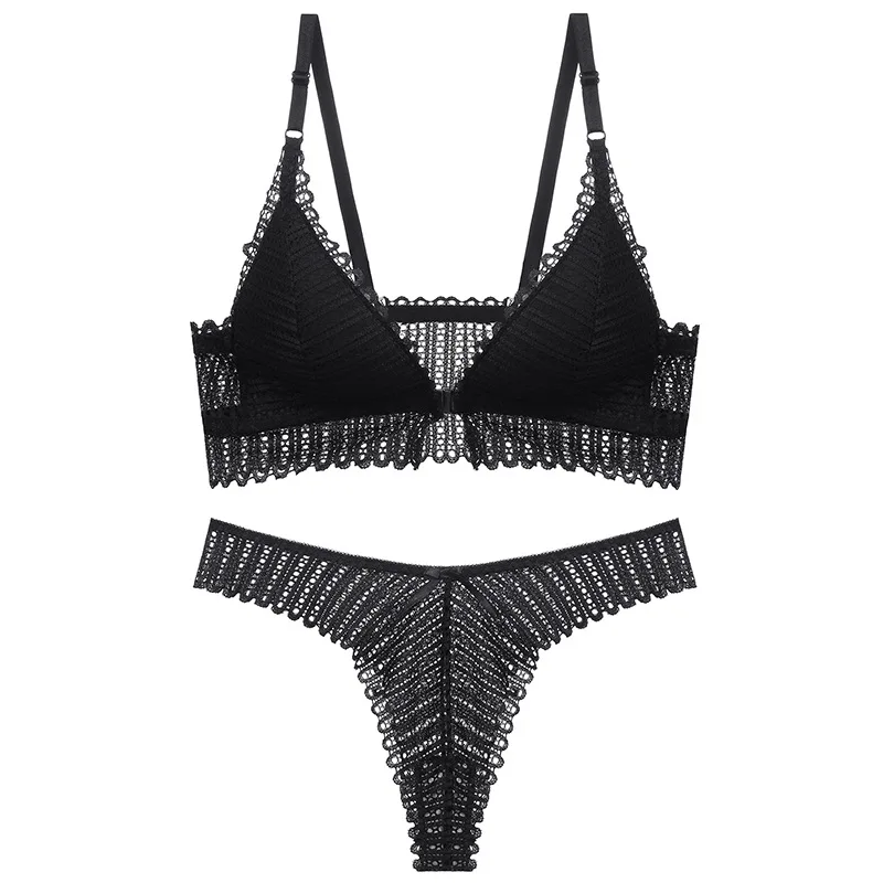 

Women's comfort sexy underwire push up embroidered lace bra and panty set