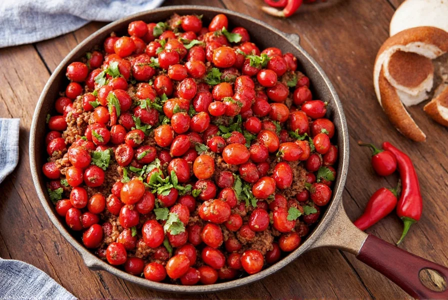 Ancho peppers soaking in a bowl of warm water