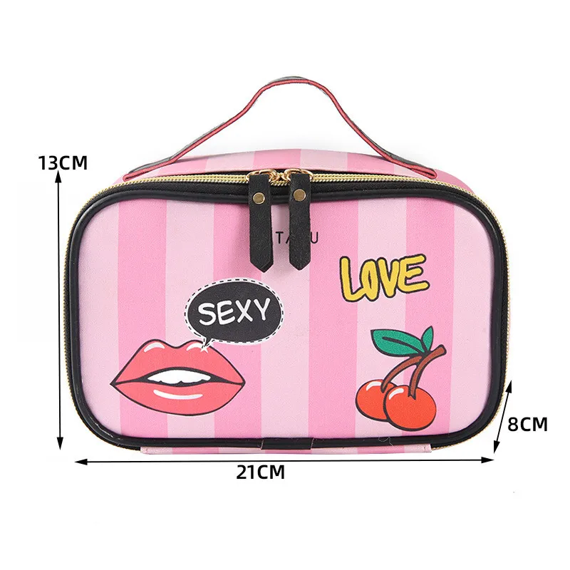 

2021 Hot Sale PU Women Travel Storage Bag Waterproof Cosmetic Bag Portable Make Up Bag, 5 colors