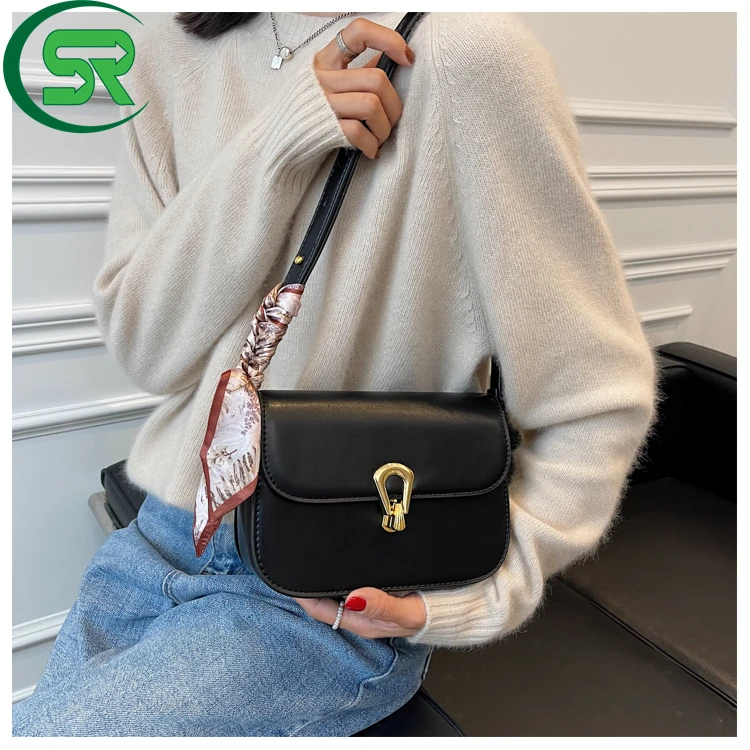 

Songrui 2021 New Quality Popular Luxury Brown Faux Leather Young Ladies Small Crossbody Shoulder Women Hand Bags with Scarf, Customizable