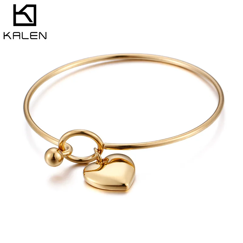 

2020 Hot Sale Gift Heart Stainless Steel Bracelets Bangles Personalised, Silver/gold/rose gold