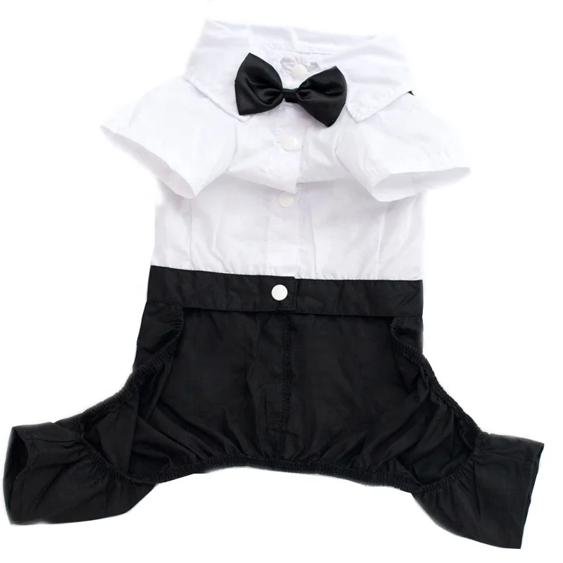 

Dog Pet Puppy Clothes Tuxedo Shirt Suit Bow Tie Stylish Wedding Apparel Pet supplies
