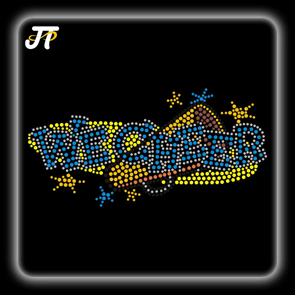 T&J Factory Direct Custom 3D Heart Iron-on Motif Design Sequin Patches Shiny Rhinestone Heat Press Transfer Hot-Fix