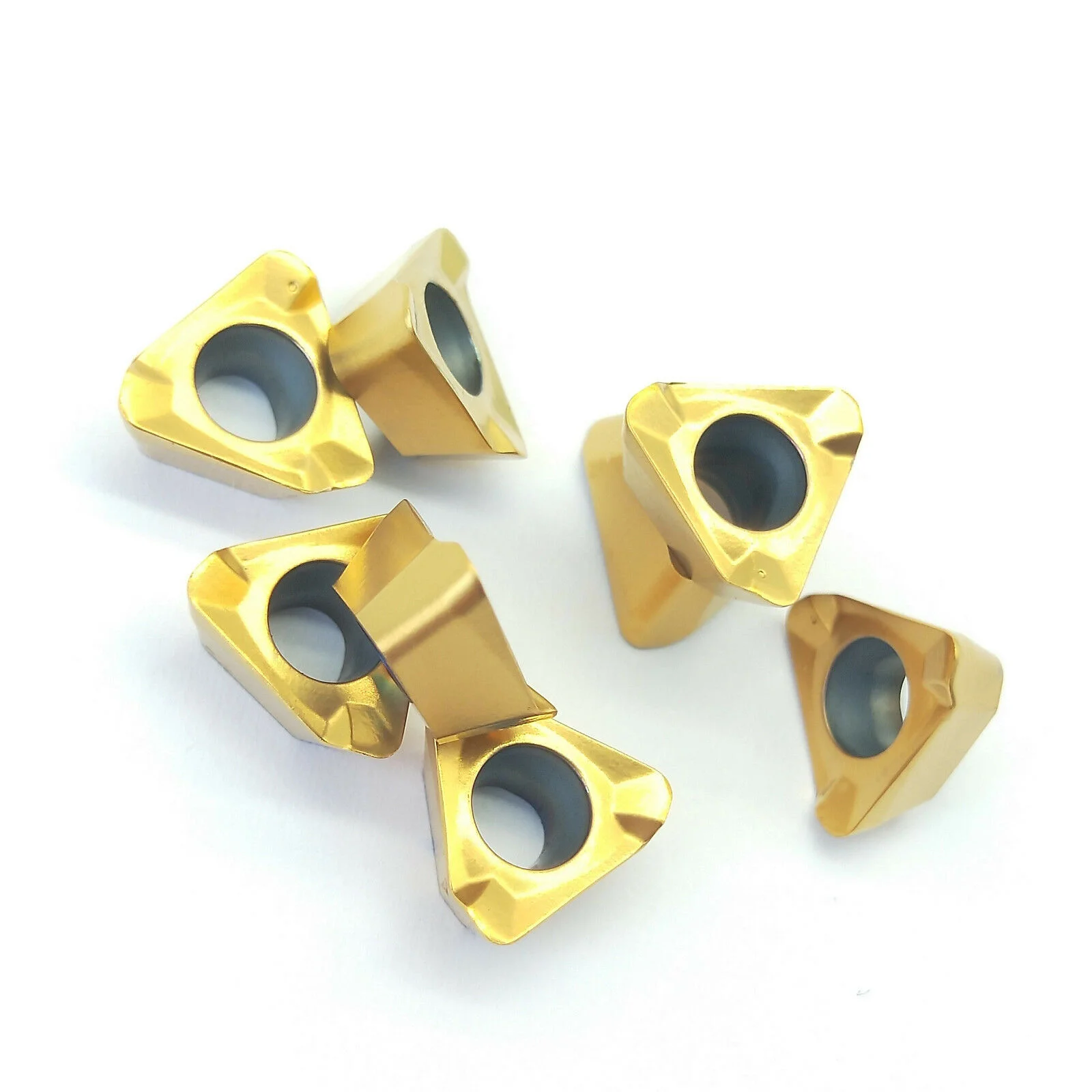 

High Speed 3PKT100408R 3PKT060308R 3PKT190608R 3PKT150508R TurningTool CNC Lathe parts Tool CVD + PVD Carbide Milling Insert, Gray golden yellow