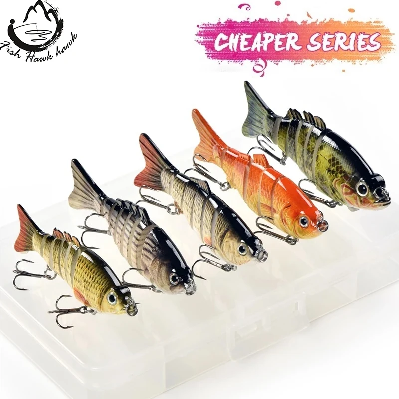 

1Set 2 5pcs Fishing Lures Set With Box Multi Segments Jointed Hard Bait Wobblers Swimbait Crankbait Swim Bass For Pike Sinking, 20 colors