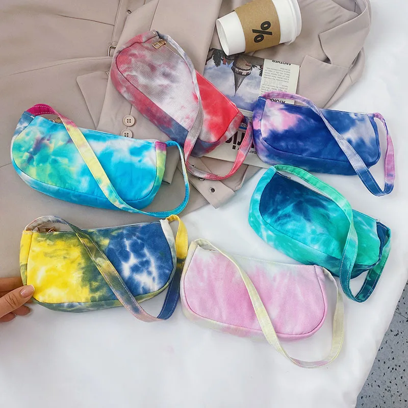 

Mini Tie-Dye Underarm Bag Hot Selling Ladies purses and handbags Nylon Fashion Shoulder women hand bags