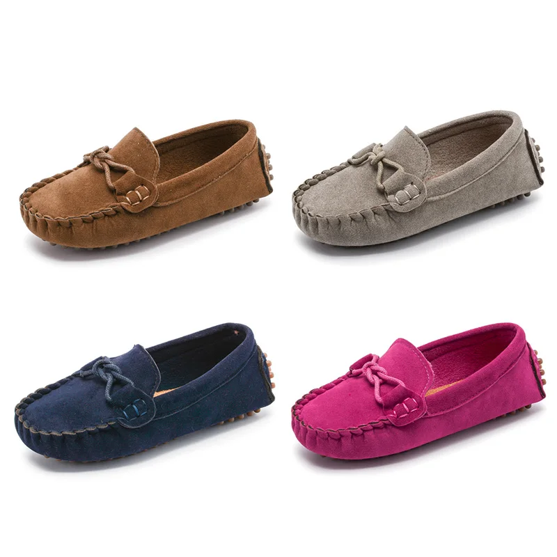 

New Kids Boy And Girl Children's Moccasin Loafer Soft Casual Boat Peas Shoes Cheaper shoes, Brown/grey/blue/rose