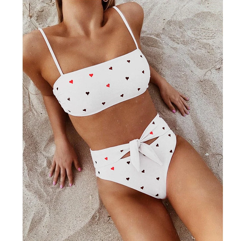 

Women Two Pieces Swimsuit Bandage Bikini Set Brazilian Bathing Suits, As picture