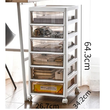 

Home Multi Purpose Plastic Shelving Sundries Organizer Offical Drawer Storage With Wheels File storage Box Cabinet for Office, White, green, beige