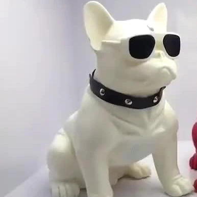 

French Bulldog Portable Wireless BT Dog Speaker FM Radio MP3 (M Black)