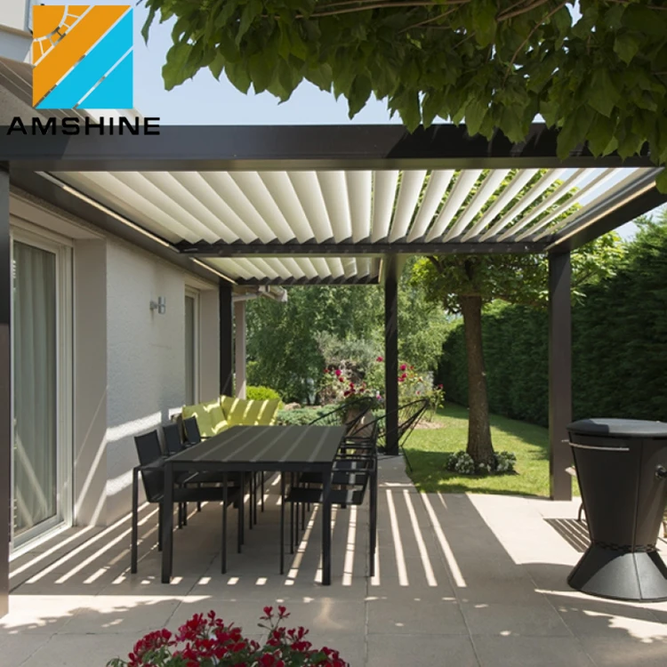 
Economic sunshade louvered roof wall mounted garden gazebo outdoor aluminum 
