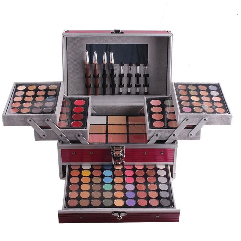 

High Quality Private label cosmetics eyeshadow palette blush powder puff brow powder Makeup eye shadow set