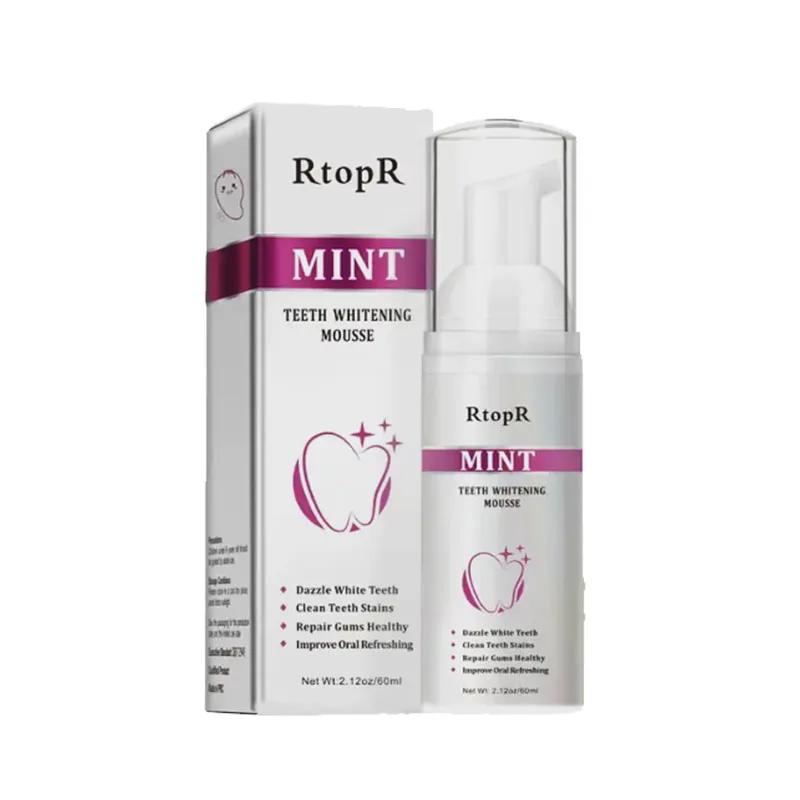 

RtopR Mint Teeth Whitening Mousse Clean Teeth Stains Repair Gums Healthy Dazzle White teeth rtopr whitening essence