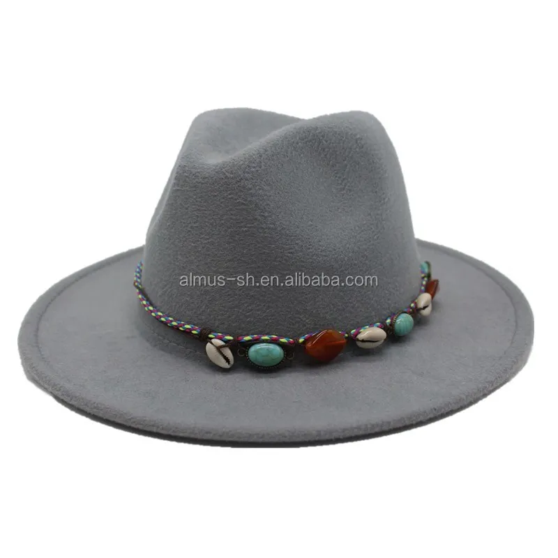 Wool Women Men Felt Fedora Hat With Tassel Bohemia Ribbon Elegant Lady Winter Autumn Jazz Church Godfather Sombrero Caps