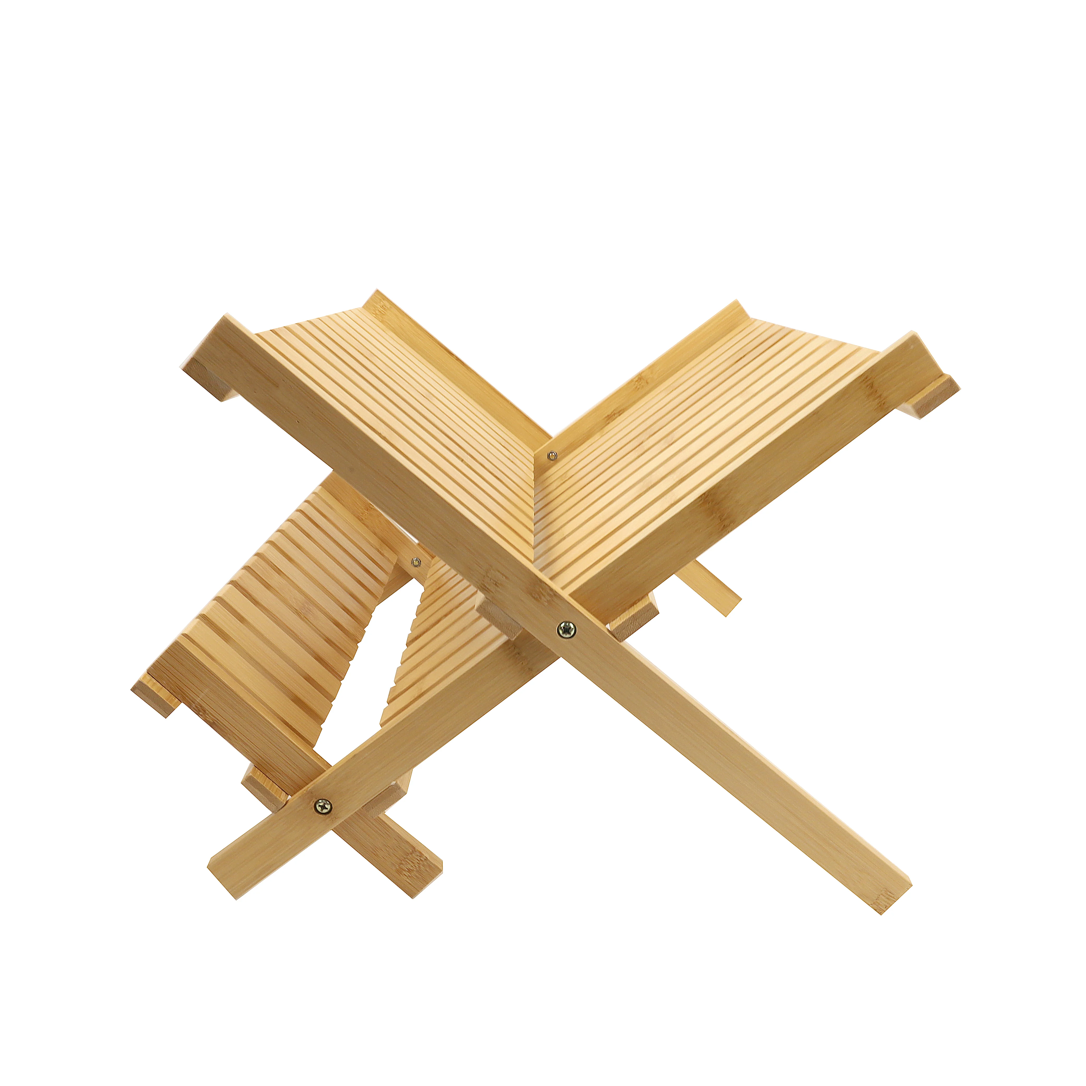 台面木板架紧凑型排水器竹制厨房可折叠餐具晾衣架