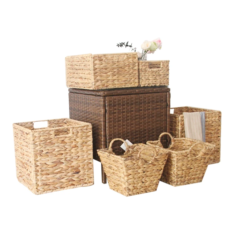 

multifunctional Wholesale creative folding cube cosmetic collapsible clean storage basket, Khaki or customized