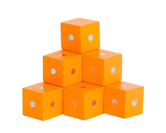 custom solid hard wood magnetic building blocks educational toys