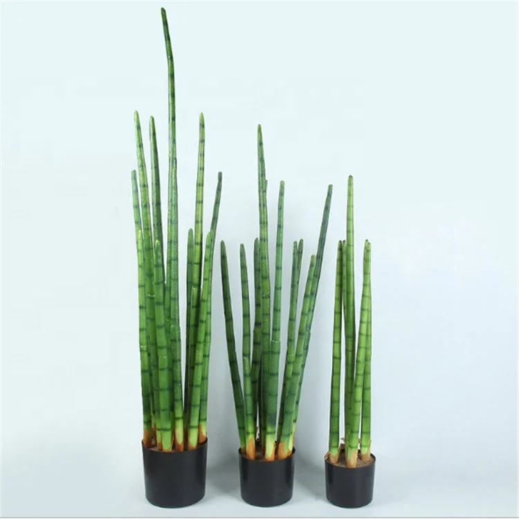 

O-1078 Customized Size Artificial Pu Grass With Pot Direct Sansevieria Snake Grass In Decorative Pots, Customization