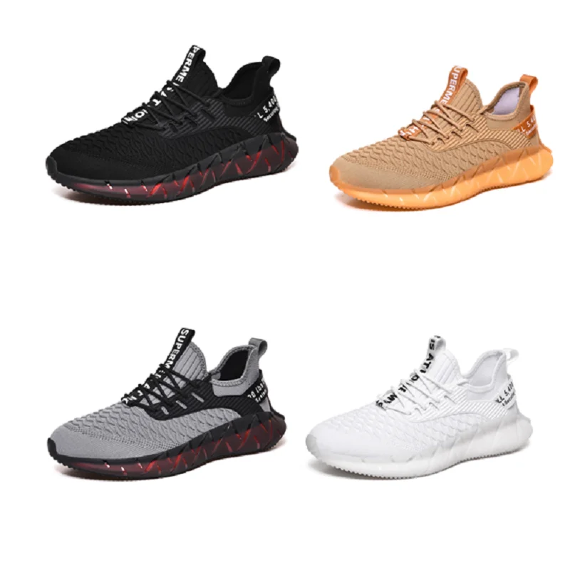 

Manufacturer large size 46 fashion designer 2021 fly weave stocks shoes for men casual sports shoes