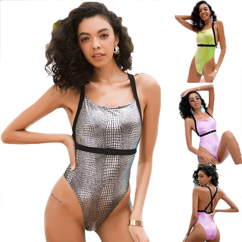 

Fashion swim clothes print sexy beach women's new travel backless bikini one piece swimwear jumpsuits bodysuit swimsuit