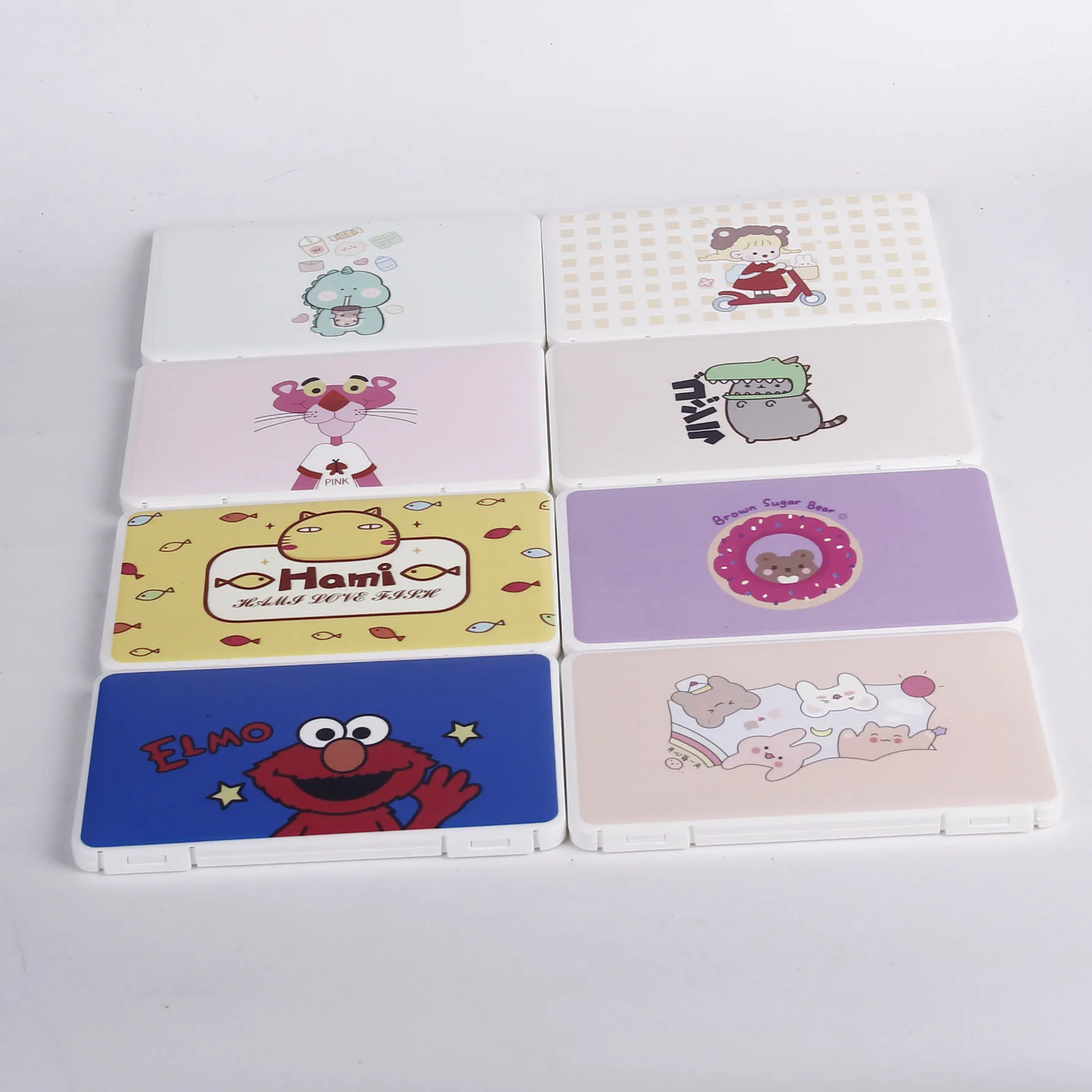 

INS popular Cartoon customized u own logo print Portable flip plastic masking holder case container storage boxes