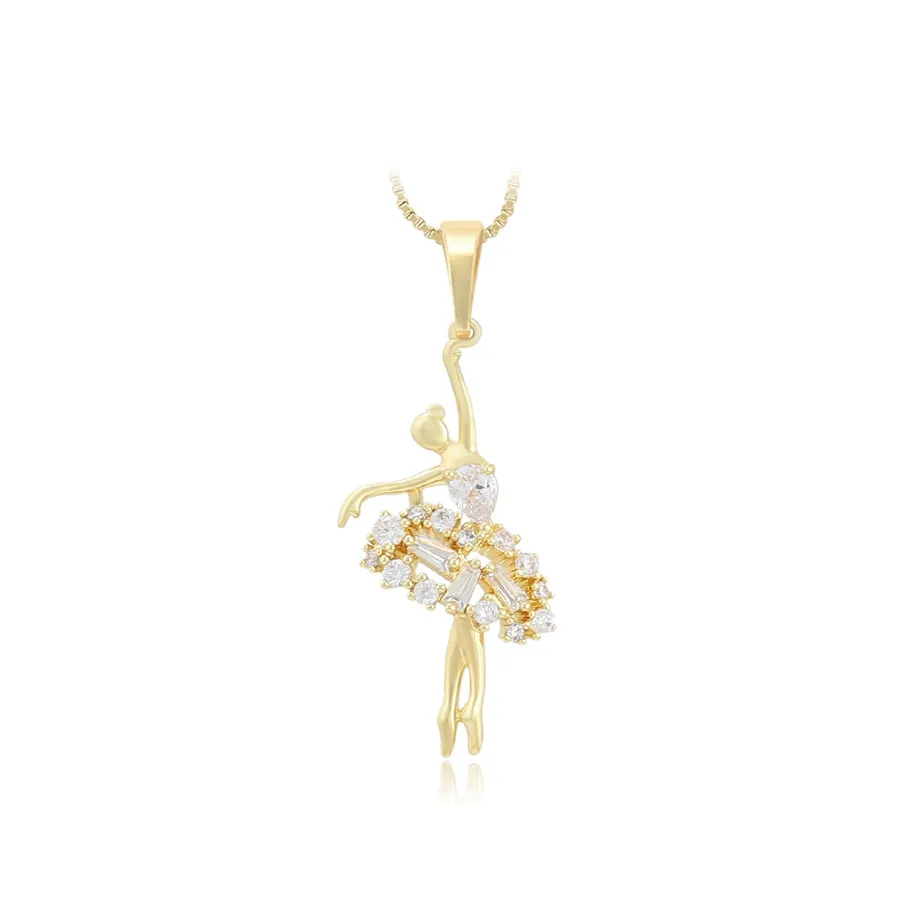 

A00896826 xuping jewelry Royal Elegance fashion Ballerina Pendant with Diamonds 14k Gold Plated Necklace
