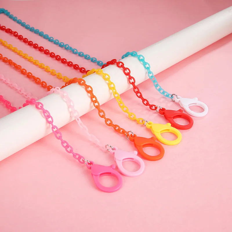 

Fashion 70cm Face Mask Chain for Adult Children Mask Lanyards Acrylic Chain on The Neck Holder Pink Blue Red Cords Glasses Strap