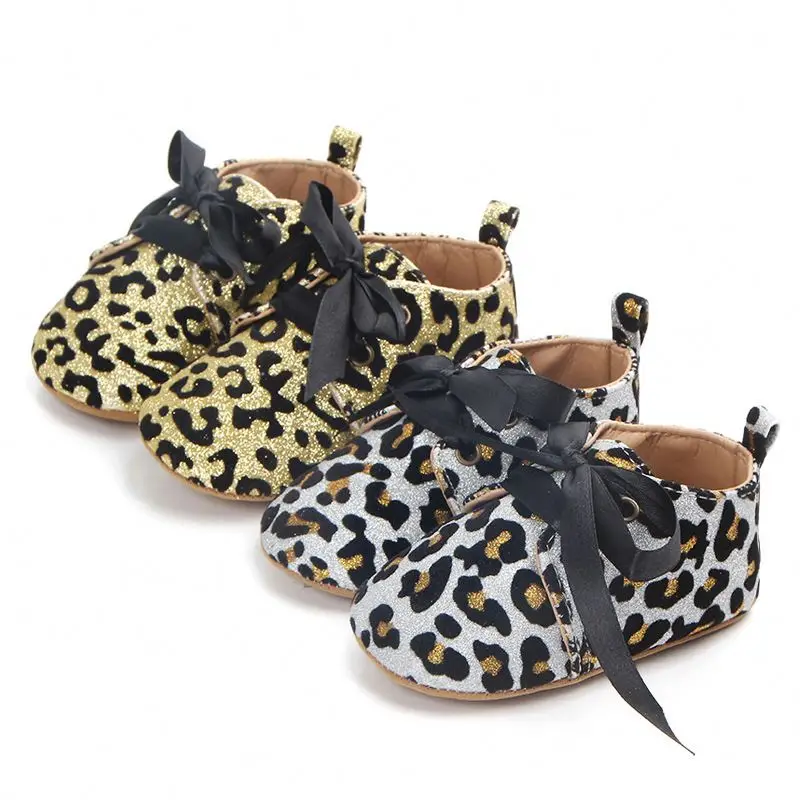 

Factory wholesale Korean new animal leopard cute soft sole autumn casual baby unisex shoes, Golden/silver