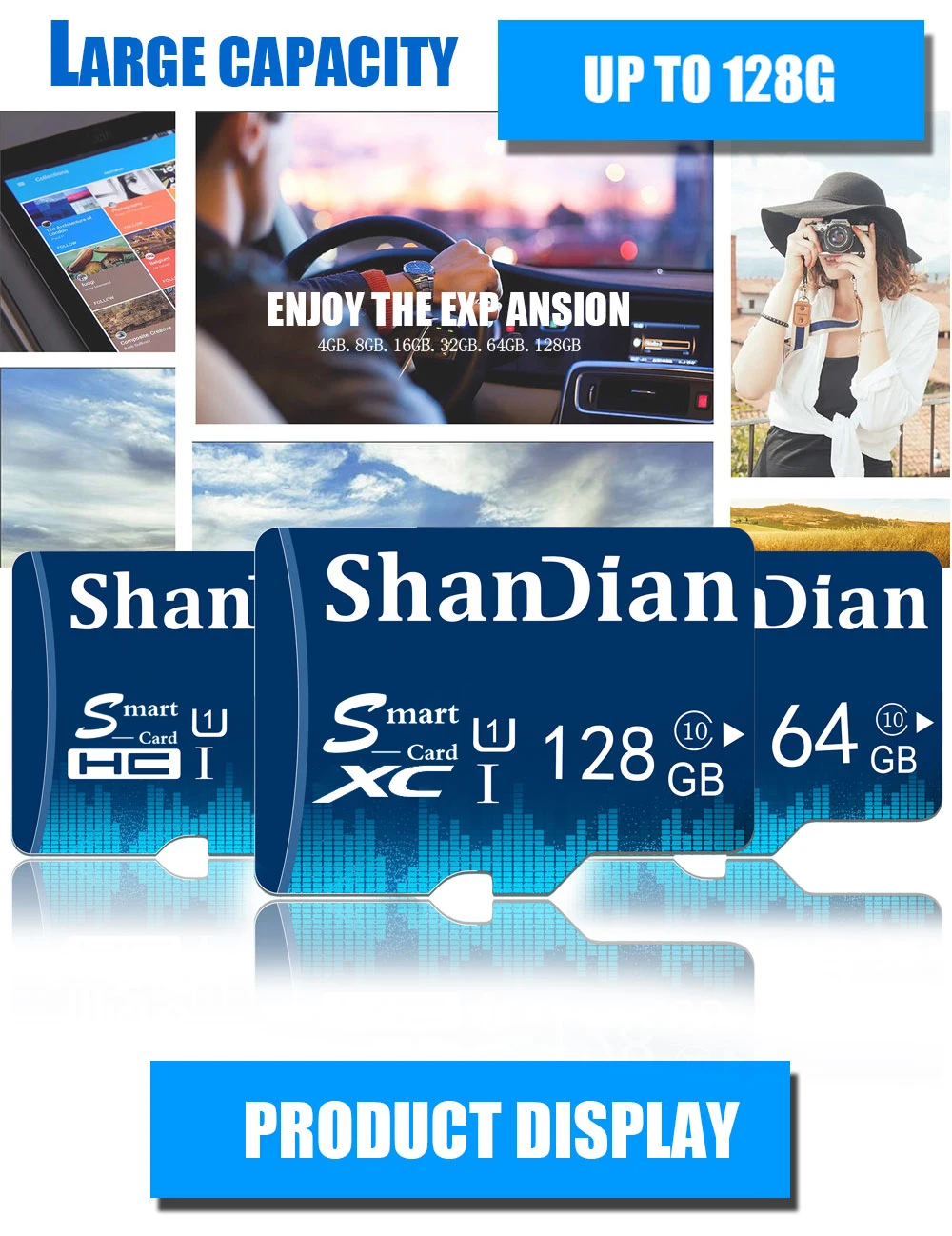 SHAN DIAN Ultra mini SD Memory card 128GB 64GB 32GB 32GB 16GB 8GB flash drive SD/TF smart Card mini Memory SD Card for Phone PC - ANKUX.COM