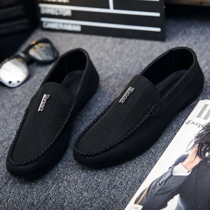 

New design factory wholesale custom casual fashion lazy person moccasin-gommino soft sole for men suede shoes, 2 colors