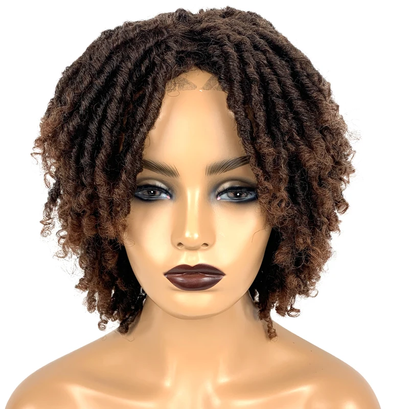 Black Dreadlocks Wig Cheap Color African Short Synthetic Crochet Braid