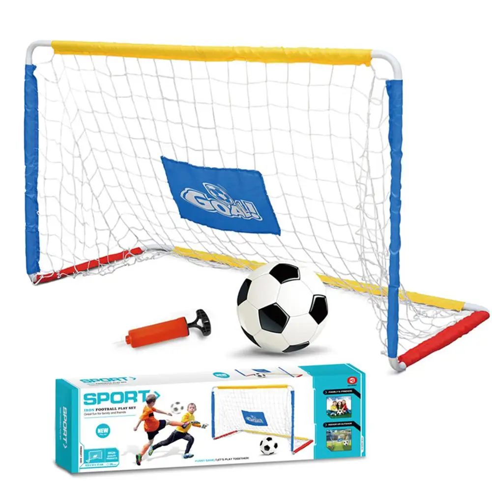 
1.2m Soccer Goal Kids Soccer Goal Set Mini Portable Football Net Kit With Pump For Sports Backyard Indoorfor Children Aged 4-9 