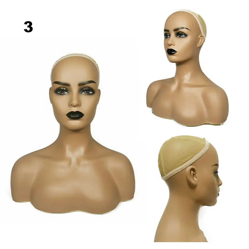 
PVC Female Mannequin Head With Shoulders For Wig Display Jewellery Women mannequin heads With Shoulder Wholesale 