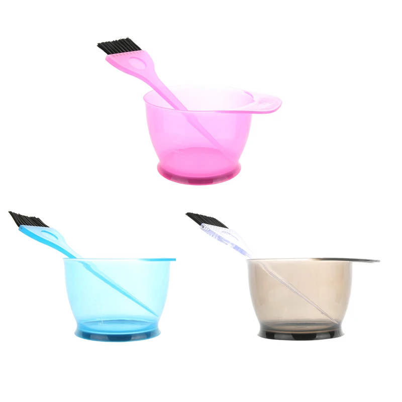 

NEW Salon Transparent hair dye color Bowl and brush professional hair Coloring Dye Mixing Styling Tools, Black,pink,sky blue