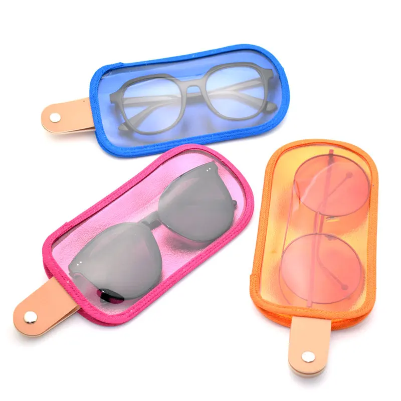 

Fashion Transparent PVC Pouch Glasses Pouch Leather Sunglasses Pouch Wholesale, 3 colors in stock