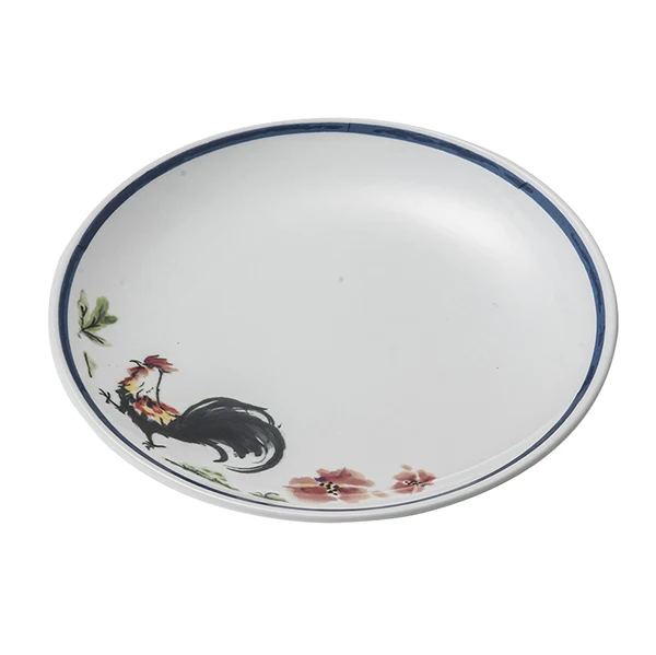 

9 inch Pro-grade Blue and White Serving Plates rooster peony melamine Dinnerware Plates for Chinese restaurant, Multicolor